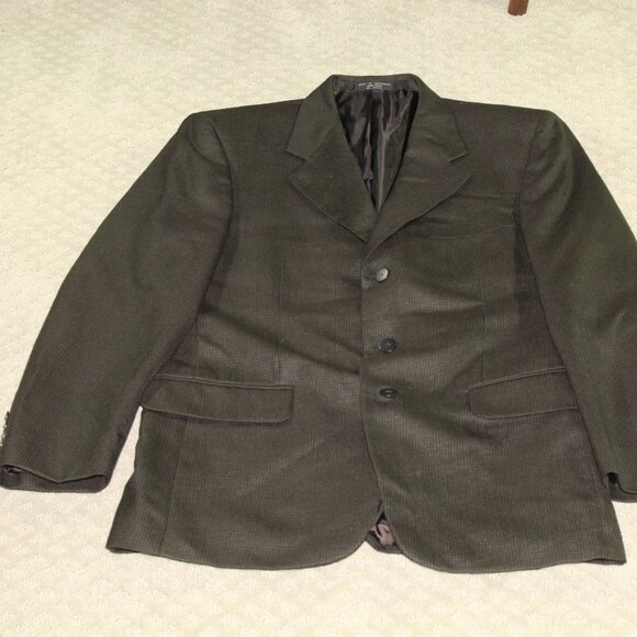 ALBERT NIPON Mens Black Brown Houndstooth WOOL Blazer Sport Coat Jacket SIZE 40R - Picture 1 of 9